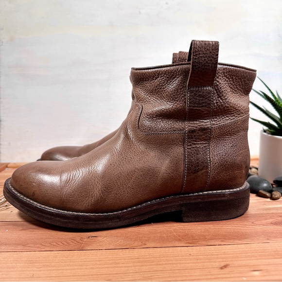 Brunello Cucinelli Leather Ankle Boots Booties Size 39 - Picture 3 of 10